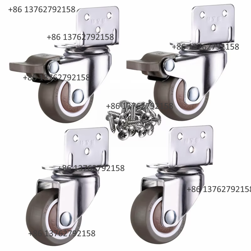 Furniture Hardware Accessories - 4 stuks zachte rubberen stille zwenkwielen