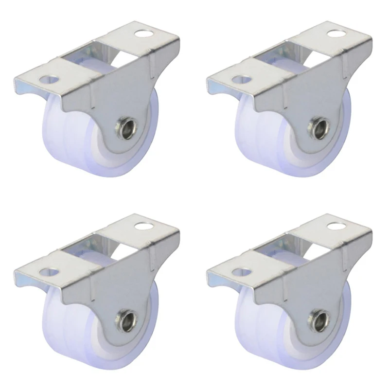 Furniture Rails Hardware - 4 Stuks Witte Rail Vaste Wielen