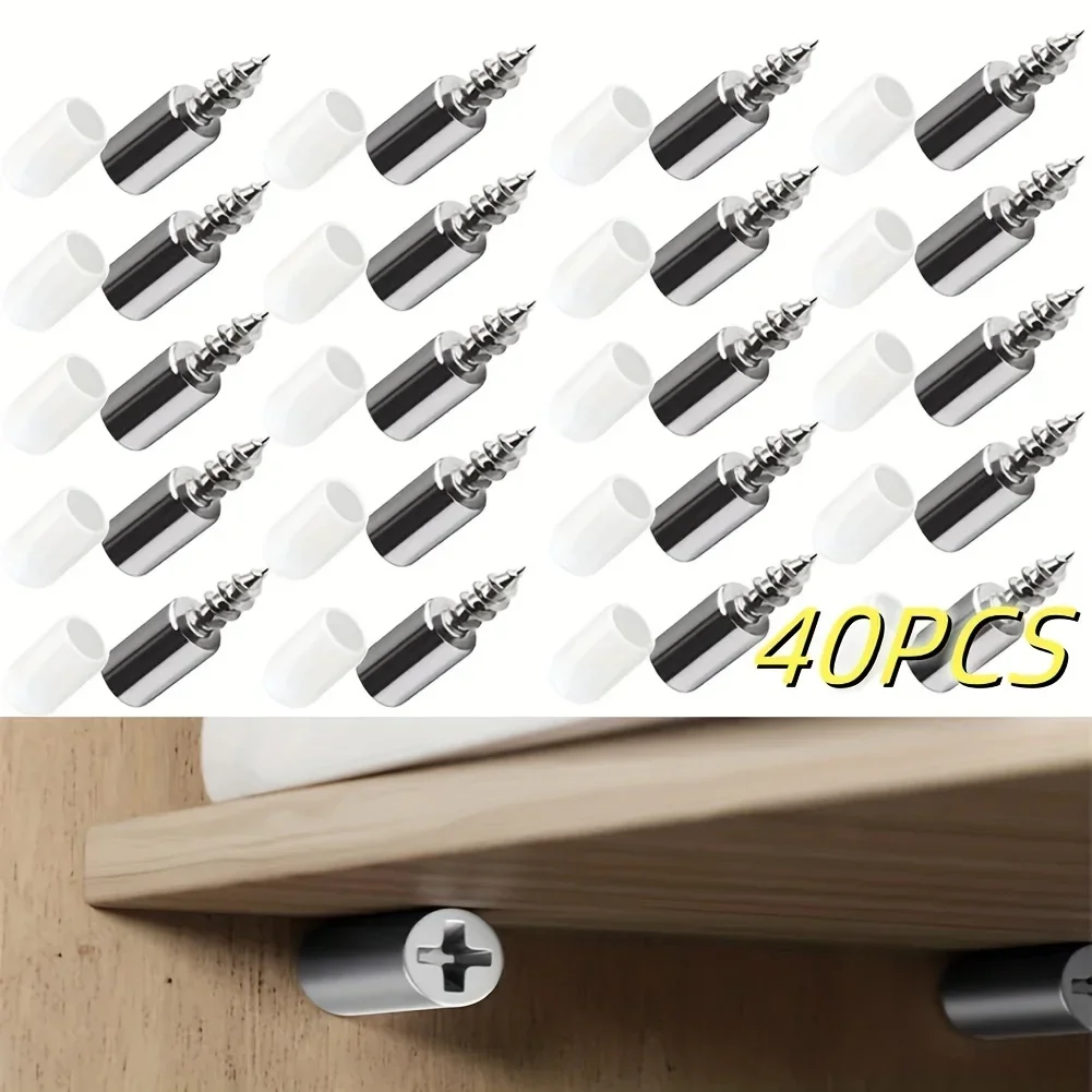 Shelf Peg Support - 20/40 Stuks Zelftappende Schroeven Kast Laminaat