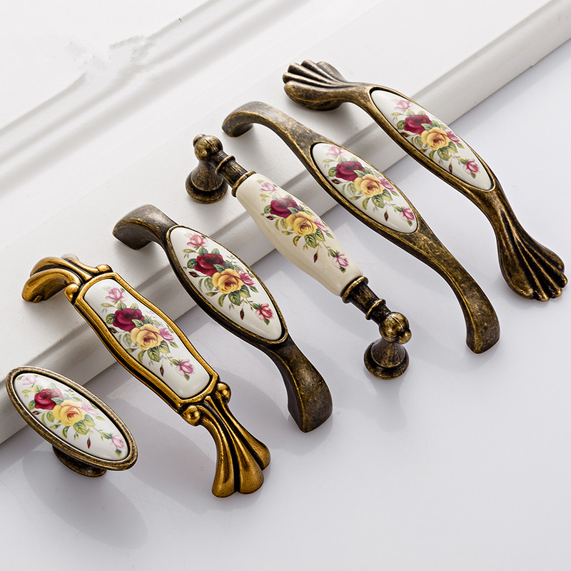 Vintage Furniture Hardware Pulls - Vintage keramische handgreep kastknop kledingkast kast