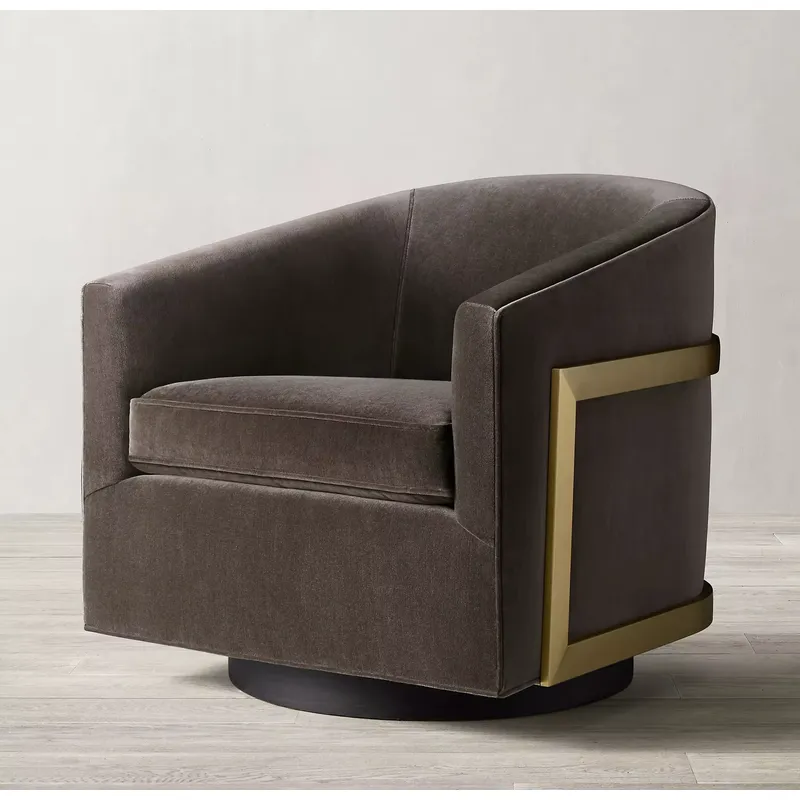 Furniture Upholstery Hardware - Moderne fauteuil met hardwaredecoratie, draaibaar, voor