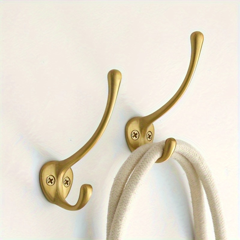 Furniture Hardware Accessories - 2 stuks zware messing kapstokhaken in