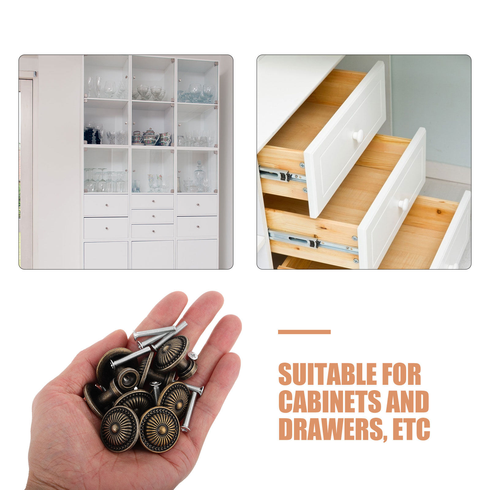 8 sets vintage ronde bloemvorm - Vintage Furniture Hardware Pulls recensie en prijs